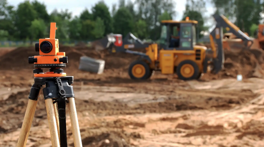 Land survey cost - Survey equipment on construction site