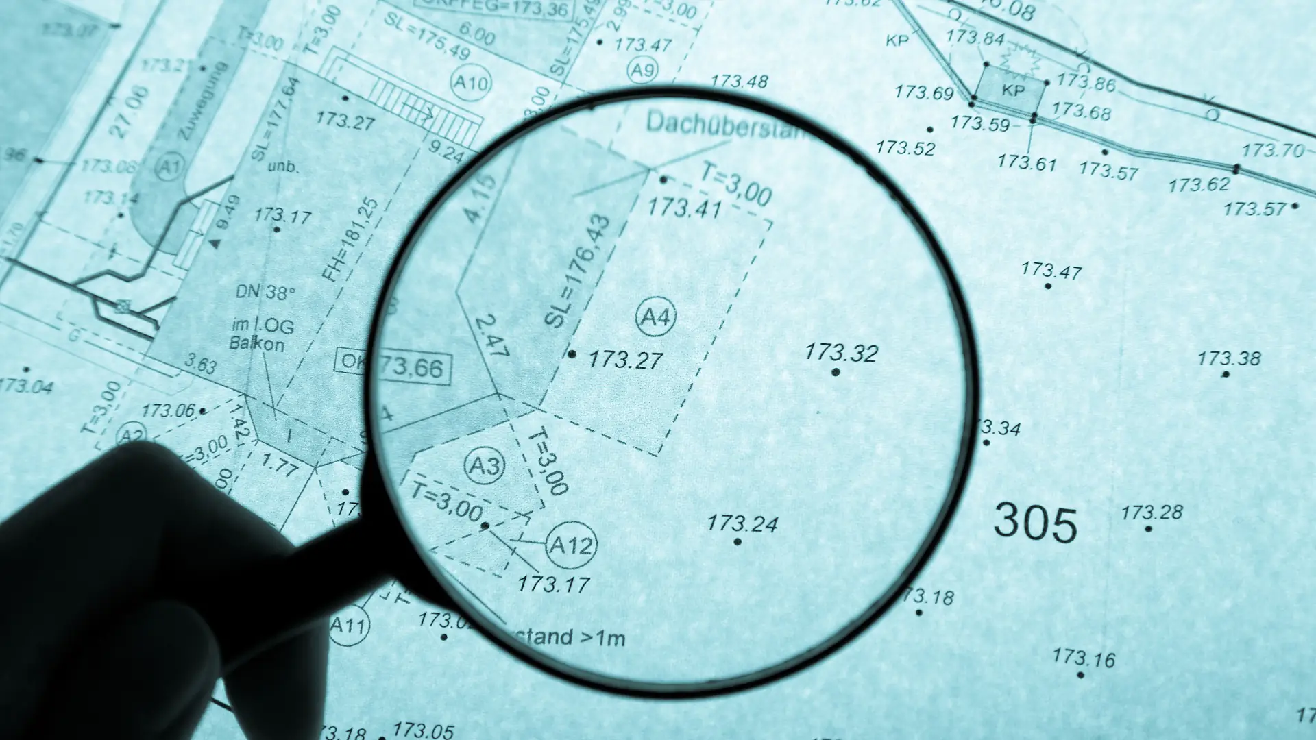 Magnifying glass on survey plans - cross leases NZ